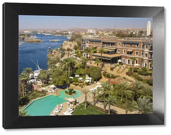 Egypt, Upper Egypt, Aswan, Sofitel Legend Old Cataract hotel and swimming pool