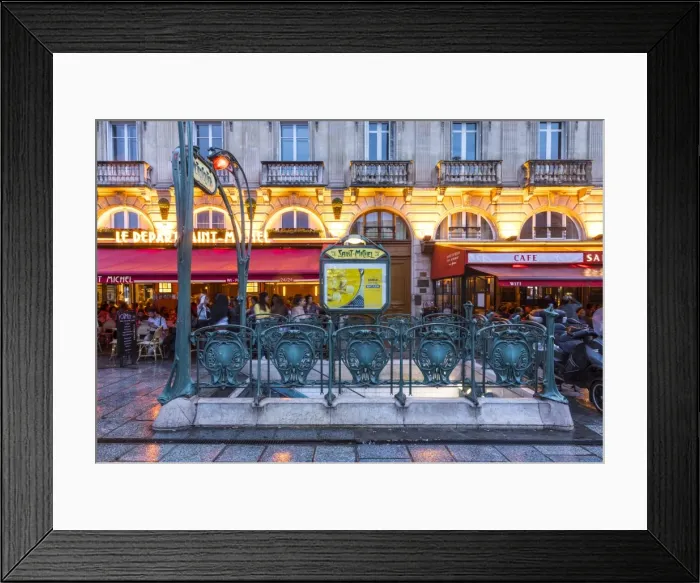 Framed Print : Place St. Michel, Rive Gauche, Paris, France Framed Print : Place St. Michel, Rive Gauche, Paris, France