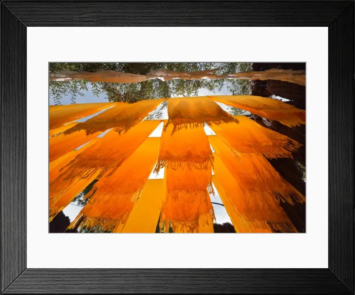 Framed Print : Dyers souk in the medina. Marrakech, Morocco