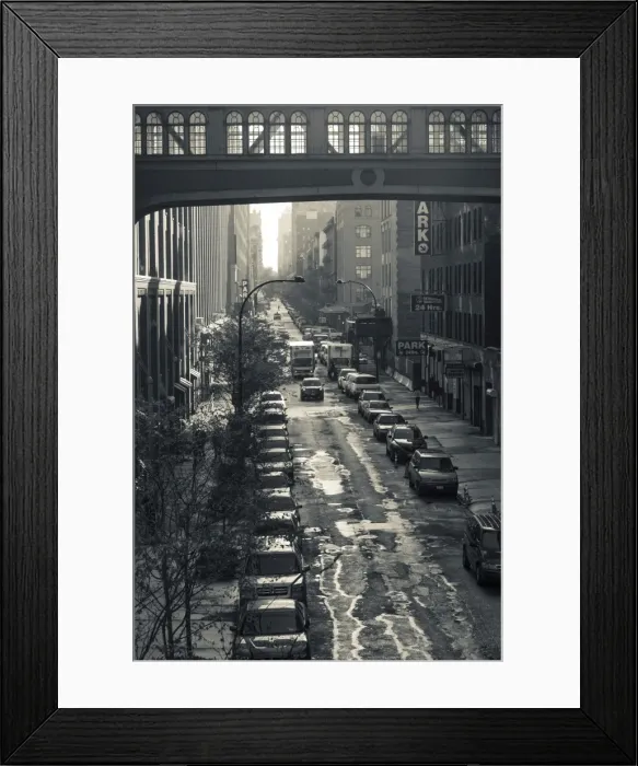 Framed Print : USA, New York, New York City, Lower Manhattan, elevated city street view from Framed Print : USA, New York, New York City, Lower Manhattan, elevated city street view from