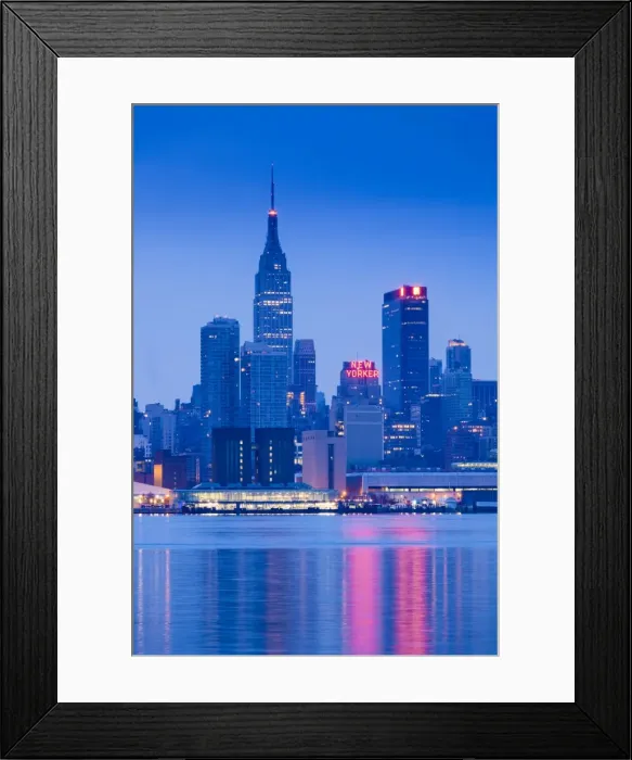 Framed Print : USA, New York, New York City, midtown Manhattan from Weehawken, New Jersey, dawn Framed Print : USA, New York, New York City, midtown Manhattan from Weehawken, New Jersey, dawn