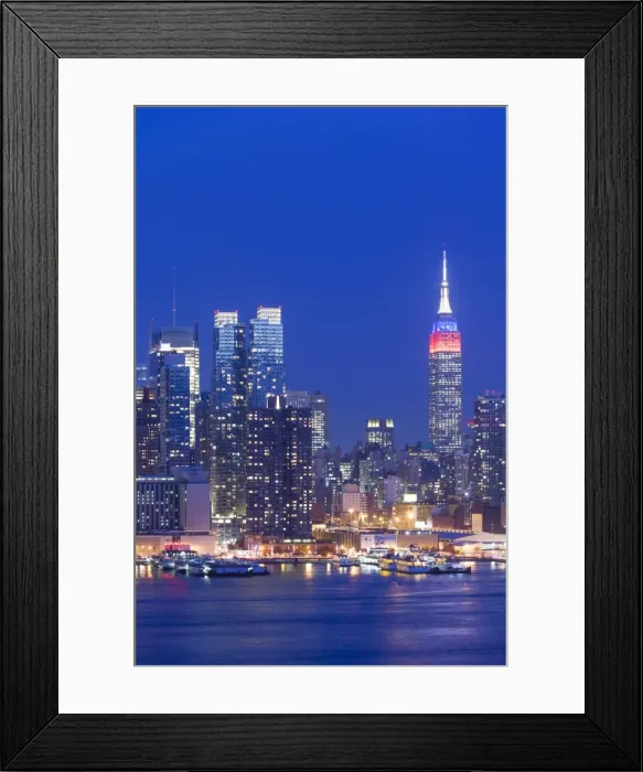 Framed Print : USA, New York, New York City, midtown Manhattan and Empire State Building from Weehawken Framed Print : USA, New York, New York City, midtown Manhattan and Empire State Building from Weehawken