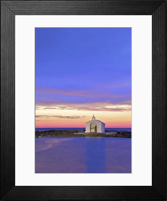 Framed Print : Agios Nikolaos Church at Sunrise, Georgioupoli, Crete, Greek Islands, Greece, Europe Framed Print : Agios Nikolaos Church at Sunrise, Georgioupoli, Crete, Greek Islands, Greece, Europe