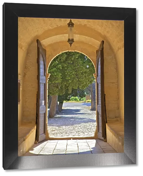 Main Entrance To The Arkadi Monastery, Crete, Rethymno, Greek Islands, Greece, Europe