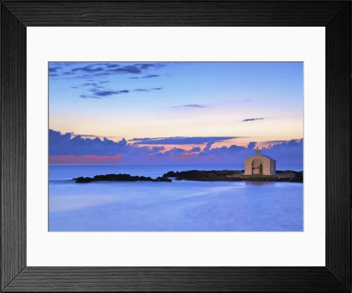 Framed Print : Agios Nikolaos Church at Sunrise, Georgioupoli, Crete, Greek Islands, Greece, Europe Framed Print : Agios Nikolaos Church at Sunrise, Georgioupoli, Crete, Greek Islands, Greece, Europe