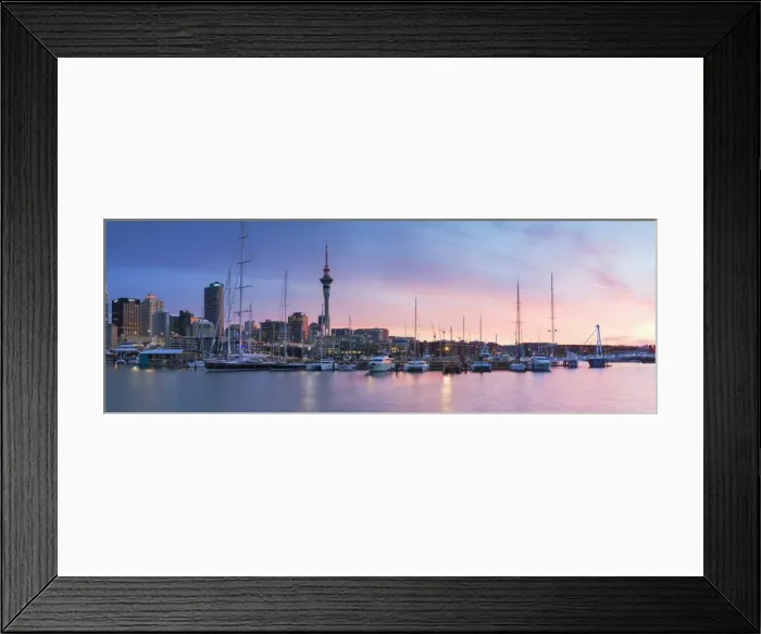 Framed Print : Viaduct Harbour and Sky Tower at sunset, Auckland, North Island, New Zealand Framed Print : Viaduct Harbour and Sky Tower at sunset, Auckland, North Island, New Zealand