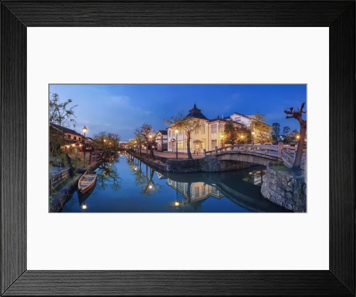 Framed Print : Japan, Okayama Prefecture, Kurashiki, traditional buildings in the Historic Bikan Quarter