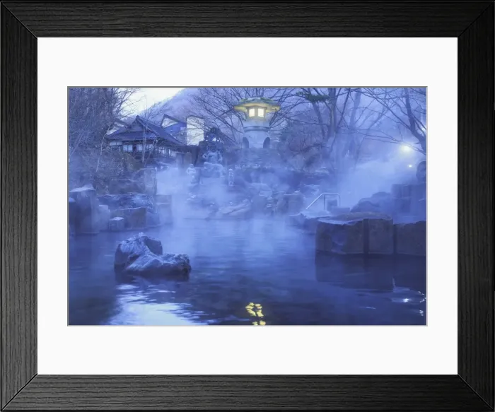Framed Print : Japan, Gunma Prefecture, Takaragawa Onsen, outdoor hot springs along Takaragawa river Framed Print : Japan, Gunma Prefecture, Takaragawa Onsen, outdoor hot springs along Takaragawa river