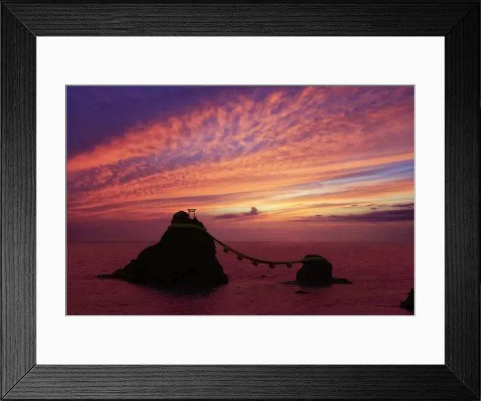 Framed Print : Japan, Mie Prefecture, Futami, Meoto-Iwa (Wedded Rocks) just offshore from Okiyama Shrine Framed Print : Japan, Mie Prefecture, Futami, Meoto-Iwa (Wedded Rocks) just offshore from Okiyama Shrine