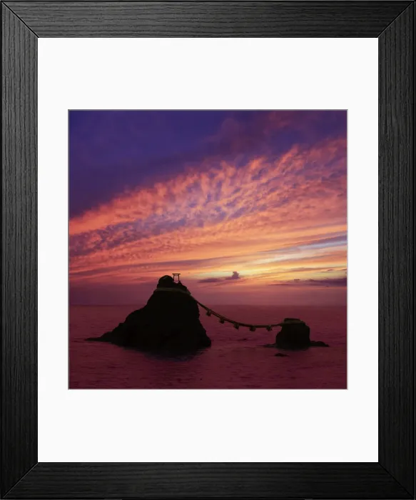 Framed Print : Japan, Mie Prefecture, Futami, Meoto-Iwa (Wedded Rocks) just offshore from Okiyama Shrine Framed Print : Japan, Mie Prefecture, Futami, Meoto-Iwa (Wedded Rocks) just offshore from Okiyama Shrine