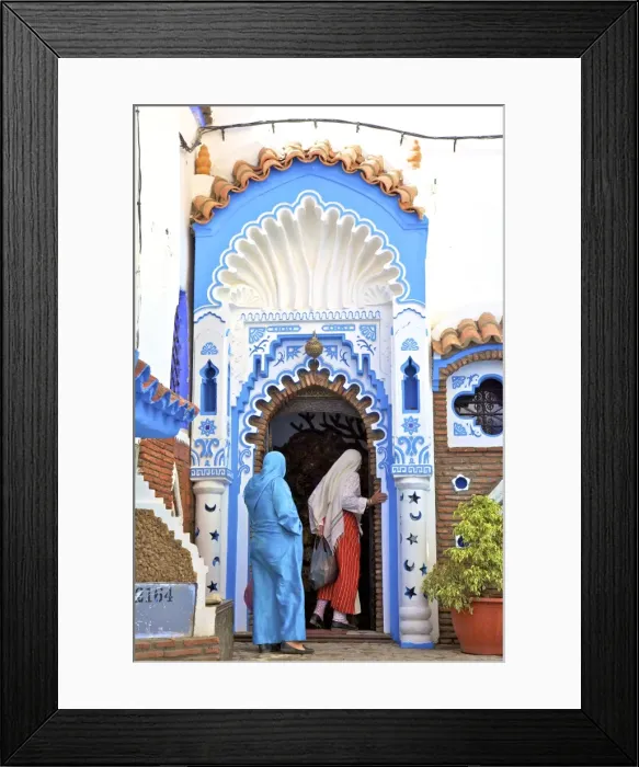 Framed Print : People In Traditional Clothing, Chefchaouen, Morocco, North Africa Framed Print : People In Traditional Clothing, Chefchaouen, Morocco, North Africa
