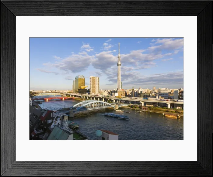 Framed Print : Japan, Tokyo, city skyline and Skytree on the Sumida River Framed Print : Japan, Tokyo, city skyline and Skytree on the Sumida River