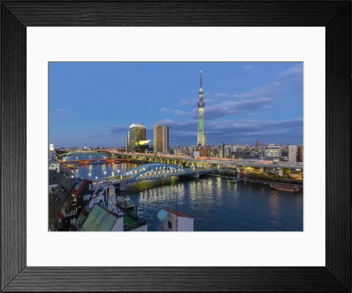 Framed Print : Japan, Tokyo, city skyline and Skytree on the Sumida River Framed Print : Japan, Tokyo, city skyline and Skytree on the Sumida River