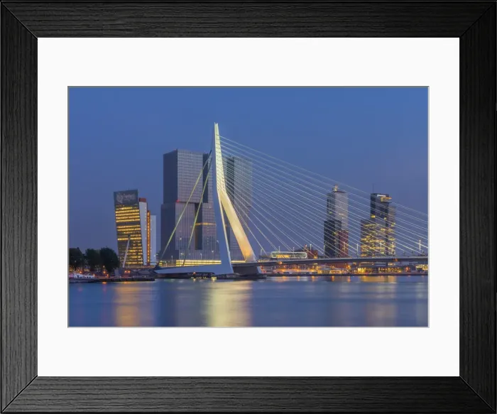 Framed Print : Netherlands, South Holland, Rotterdam, Erasmusbrug, Erasmus Bridge and Wilhelminakade 137 Framed Print : Netherlands, South Holland, Rotterdam, Erasmusbrug, Erasmus Bridge and Wilhelminakade 137