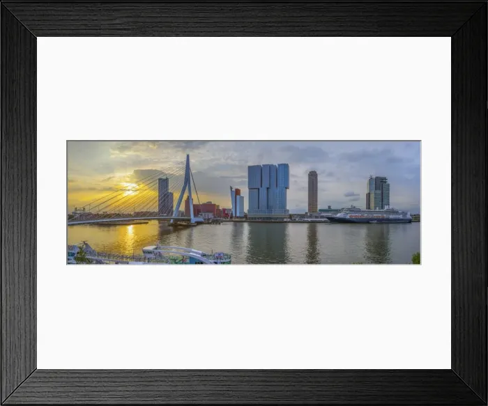 Framed Print : Netherlands, South Holland, Rotterdam, Erasmusbrug, Erasmus Bridge and Wilhelminakade 137 Framed Print : Netherlands, South Holland, Rotterdam, Erasmusbrug, Erasmus Bridge and Wilhelminakade 137