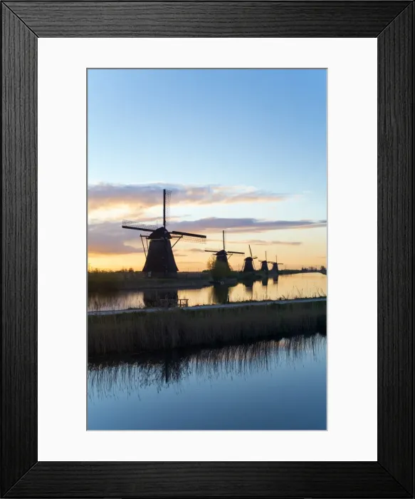 Framed Print : Windmills, Kinderdijk, UNESCO World Heritage Site, Netherlands, Europe