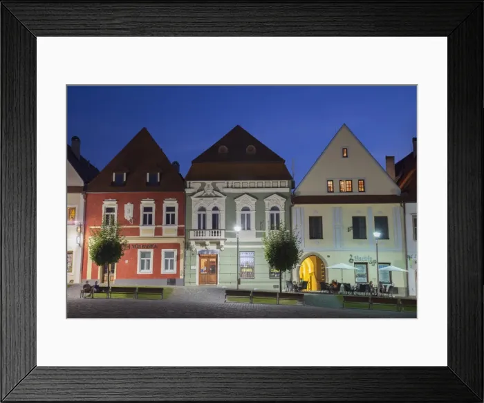Framed Print : Radnicne Square at dusk, Bardejov (UNESCO World Heritage Site), Presov Region, Slovakia