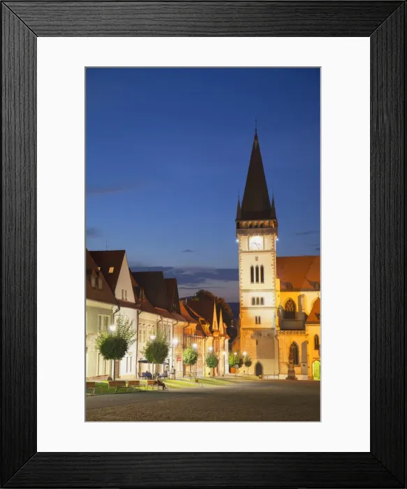 Framed Print : Basilica of St Egidius in Radnicne Square at dusk, Bardejov (UNESCO World Heritage Site) Framed Print : Basilica of St Egidius in Radnicne Square at dusk, Bardejov (UNESCO World Heritage Site)