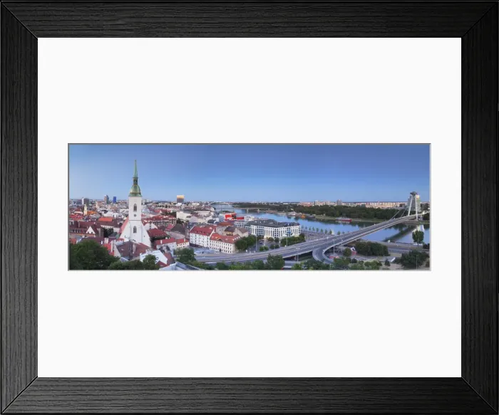 Framed Print : View of Bratislava at dusk, Slovakia Framed Print : View of Bratislava at dusk, Slovakia