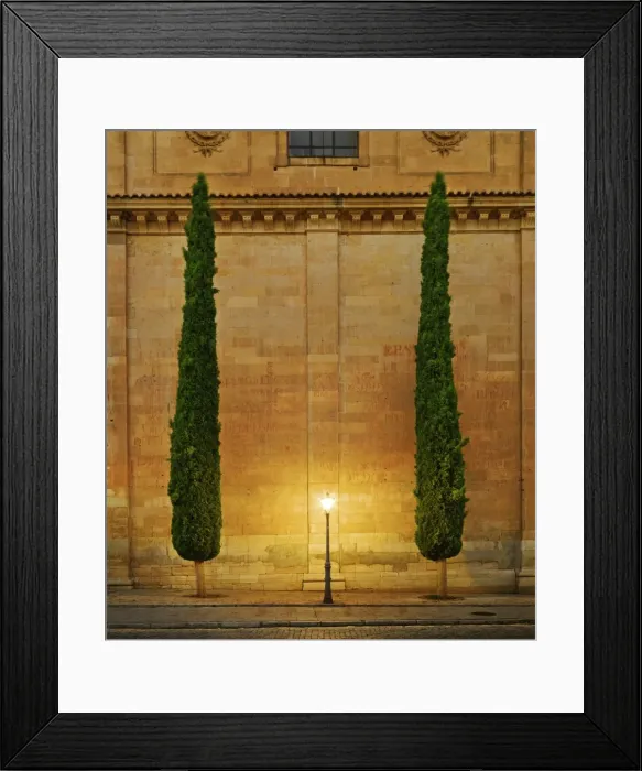 Framed Print : Spain, Salamanca, Iglesia San Benito at night