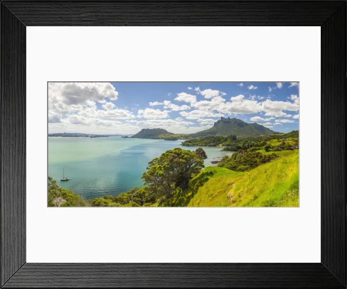 Framed Print : Elevated view towards Mt. Manaia, Whangarei Heads, Whangarei, Northland, North Island Framed Print : Elevated view towards Mt. Manaia, Whangarei Heads, Whangarei, Northland, North Island