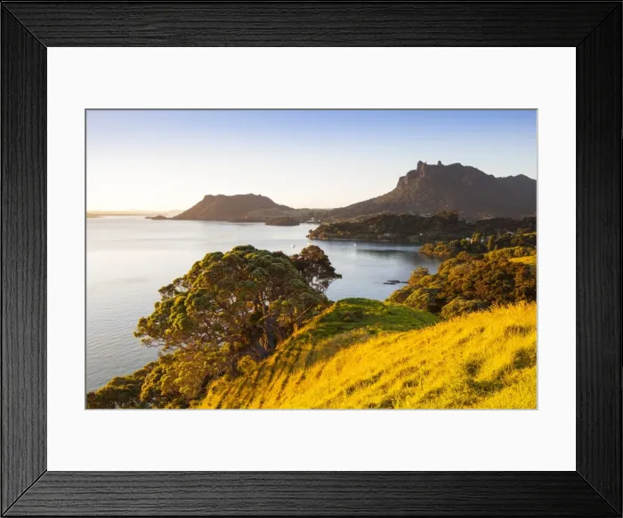 Framed Print : Elevated view towards Mt. Manaia at Sunset, Whangarei Heads, Whangarei, Northland Framed Print : Elevated view towards Mt. Manaia at Sunset, Whangarei Heads, Whangarei, Northland