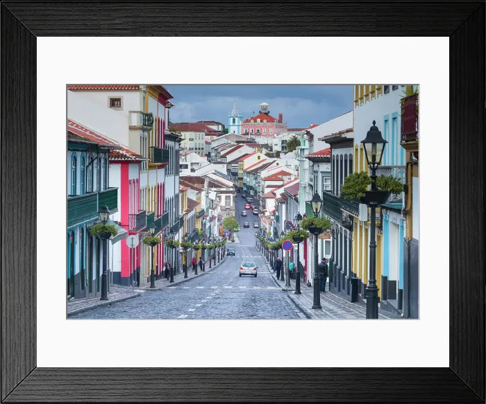 Framed Print : Portugal, Azores, Terceira Island, Angra do Heroismo, Rua da Se street