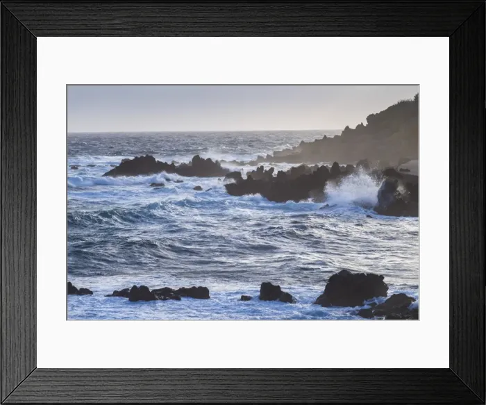Framed Print : Portugal, Azores, Terceira Island, Porto Negrito, seaside and waves Framed Print : Portugal, Azores, Terceira Island, Porto Negrito, seaside and waves