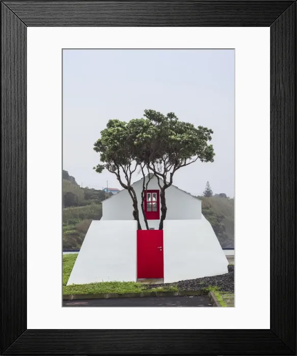 Framed Print : Portugal, Azores, Pico Island, Lajes do Pico, harborfront building Framed Print : Portugal, Azores, Pico Island, Lajes do Pico, harborfront building