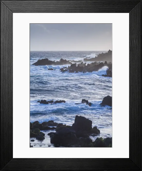Framed Print : Portugal, Azores, Terceira Island, Porto Negrito, seaside and waves Framed Print : Portugal, Azores, Terceira Island, Porto Negrito, seaside and waves