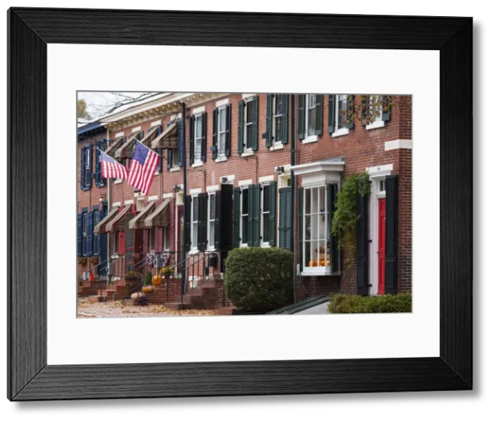 Framed Print : USA, Delaware, New Castle, historic district house detail Framed Print : USA, Delaware, New Castle, historic district house detail