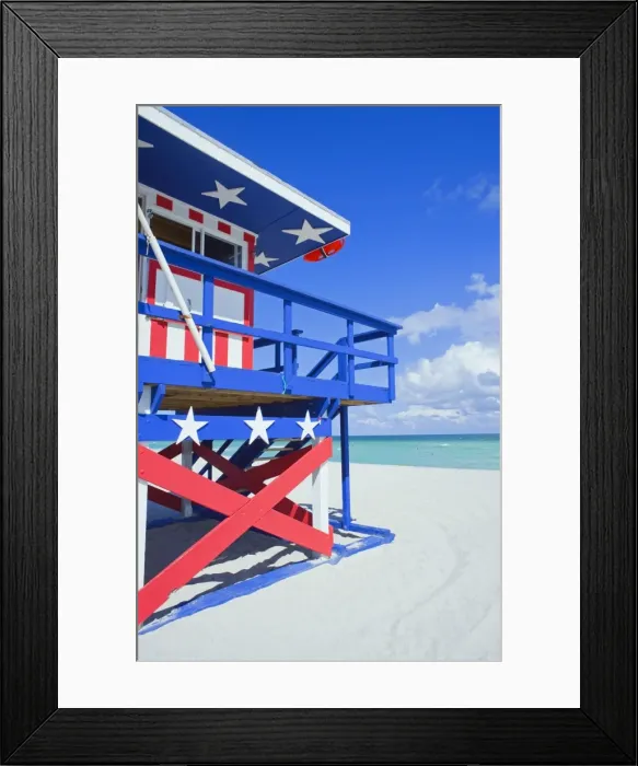 Framed Print : Lifeguard hut, South Beach, Miami, Florida, U. S. A Framed Print : Lifeguard hut, South Beach, Miami, Florida, U. S. A