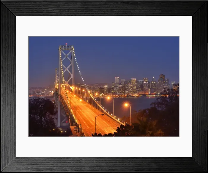 Framed Print : Bay Bridge at dawn, San Francisco, USA