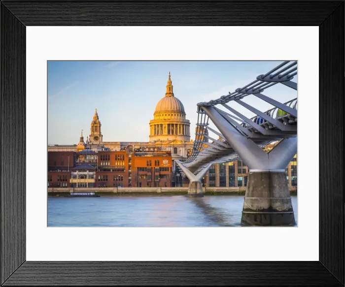 Framed Print : St. Pauls Cathedral & Millennium bridge, London, England, UK Framed Print : St. Pauls Cathedral & Millennium bridge, London, England, UK