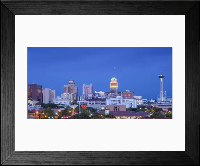 Framed Print : Texas, San Antonio, Skyline, Illuminated Tower Life Building, Tower Of The Americas Framed Print : Texas, San Antonio, Skyline, Illuminated Tower Life Building, Tower Of The Americas