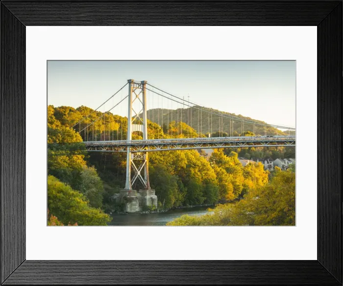 Framed Print : USA, New York, Hudson Valley, Kingston, Kingston Port Ewen Suspension Bridge Framed Print : USA, New York, Hudson Valley, Kingston, Kingston Port Ewen Suspension Bridge