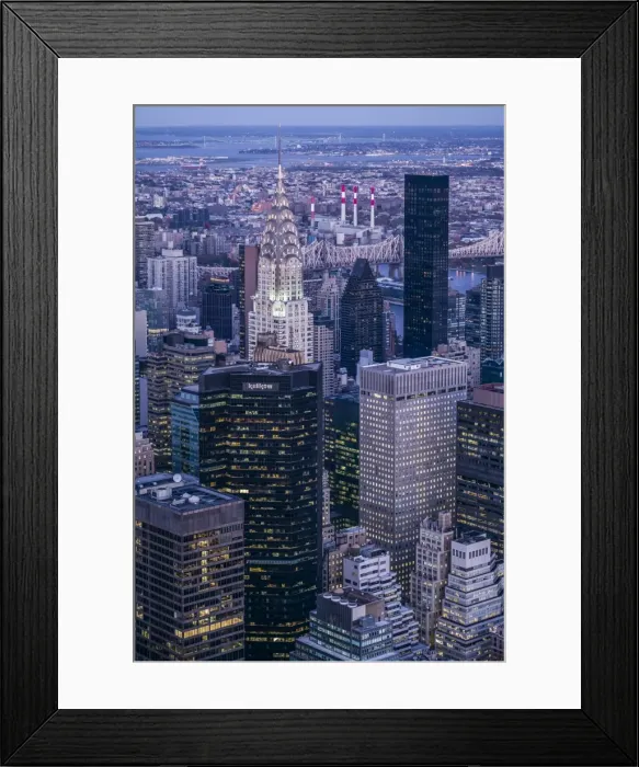 Framed Print : USA, New York, New York City, Mid-Town Manhattan, elevated view towards Chrysler Building Framed Print : USA, New York, New York City, Mid-Town Manhattan, elevated view towards Chrysler Building