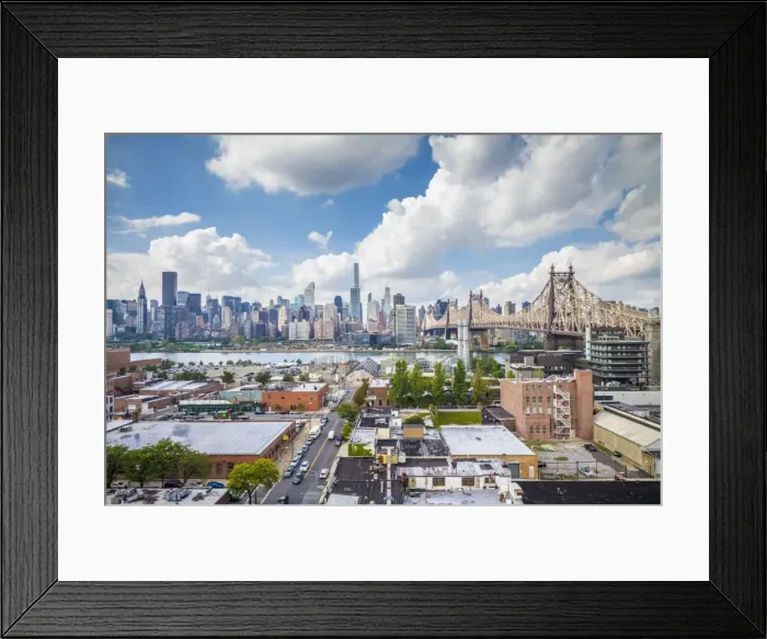 Framed Print : USA, New York, New York City-Long Island City, elevated skyline with 59th Street bridge