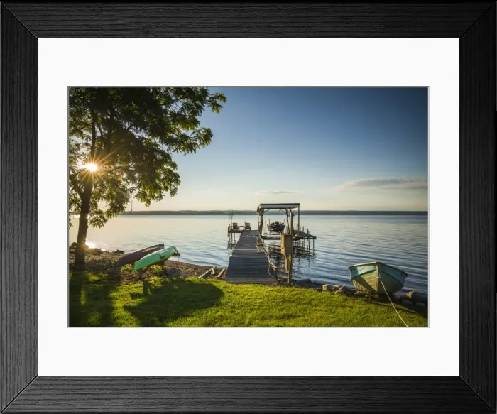 Framed Print : USA, New York, Finger Lakes Region, Romulus, boat pier on Cayuga Lake Framed Print : USA, New York, Finger Lakes Region, Romulus, boat pier on Cayuga Lake