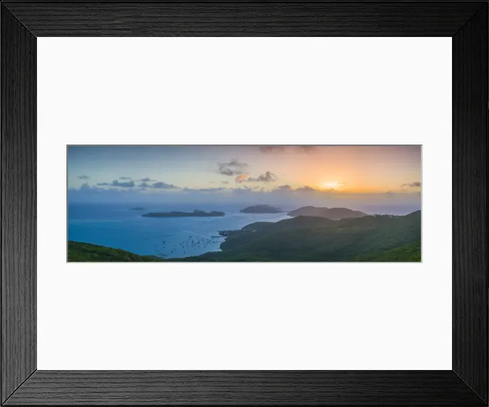 Framed Print : British Virgin Islands, Virgin Gorda, North Sound of North Sound from Fanny Hill, dawn