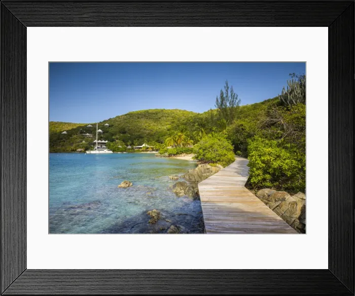 Framed Print : British Virgin Islands, Virgin Gorda, The Bitter End, shore walkway Framed Print : British Virgin Islands, Virgin Gorda, The Bitter End, shore walkway