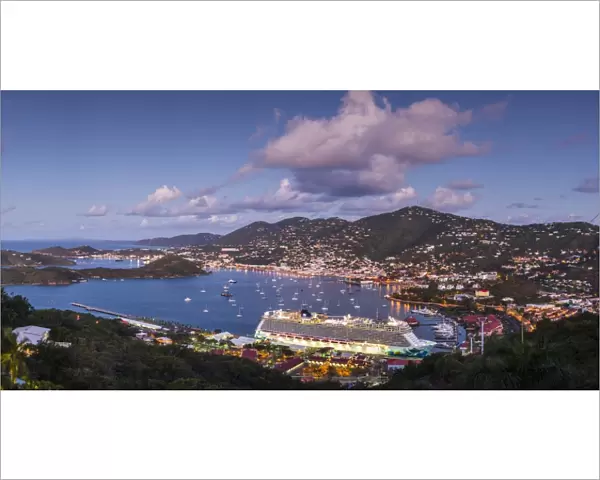 U. S. Virgin Islands, St. Thomas, Charlotte Amalie, Havensight Cruiseship Port from Paradise Point