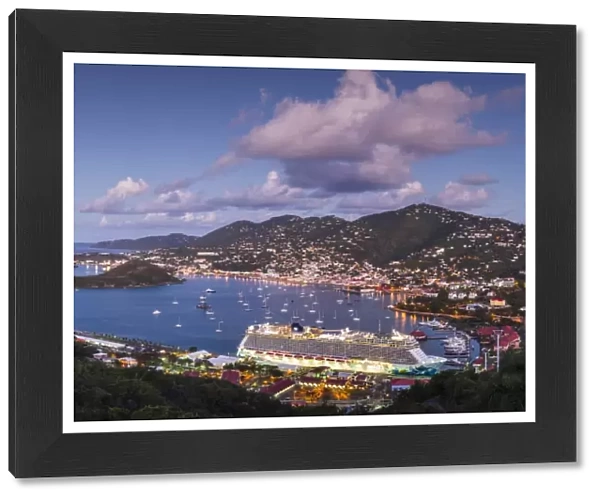 U. S. Virgin Islands, St. Thomas, Charlotte Amalie, Havensight Cruiseship Port from Paradise Point