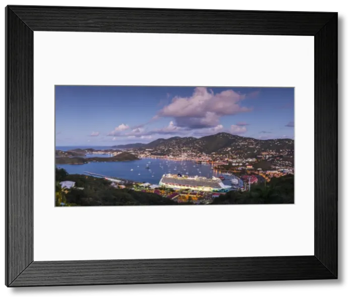 Framed Print : U. S. Virgin Islands, St. Thomas, Charlotte Amalie, Havensight Cruiseship Port from Paradise Point Framed Print : U. S. Virgin Islands, St. Thomas, Charlotte Amalie, Havensight Cruiseship Port from Paradise Point