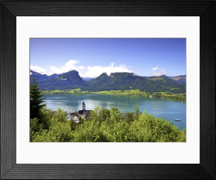 Framed Print : A Ferry Boat on Wolfgangsee Lake, St. Wolfgang, Austria, Europe Framed Print : A Ferry Boat on Wolfgangsee Lake, St. Wolfgang, Austria, Europe