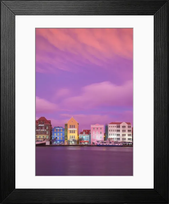 Framed Print : Curacao, Willemstad, View of St Anna Bay, looking towards the Dutch colonial buildings Framed Print : Curacao, Willemstad, View of St Anna Bay, looking towards the Dutch colonial buildings