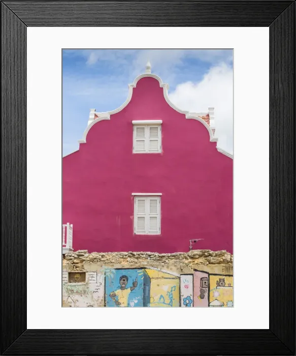 Framed Print : Curacao, Willemstad, Historical district of Otrobanda, Colourful houses Framed Print : Curacao, Willemstad, Historical district of Otrobanda, Colourful houses