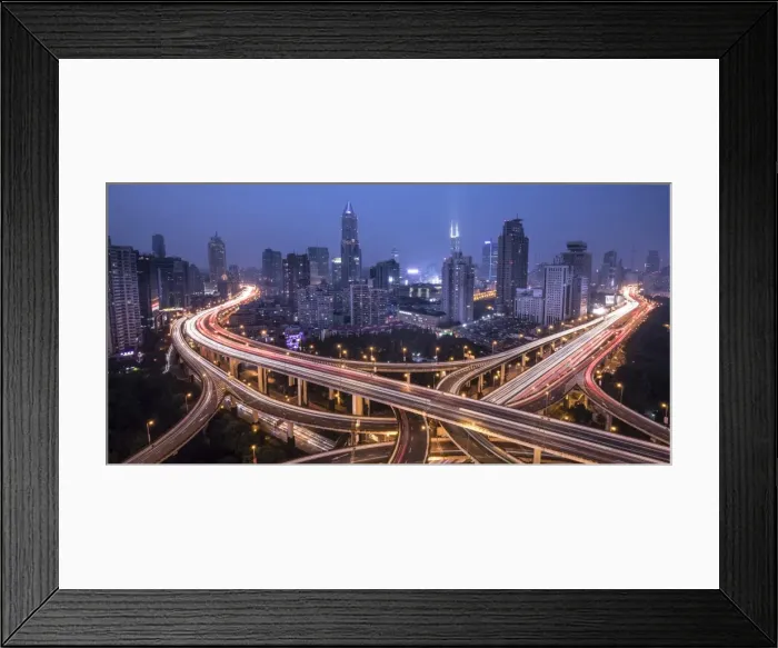 Framed Print : Elevated highway in the centre of Shanghai, China Framed Print : Elevated highway in the centre of Shanghai, China