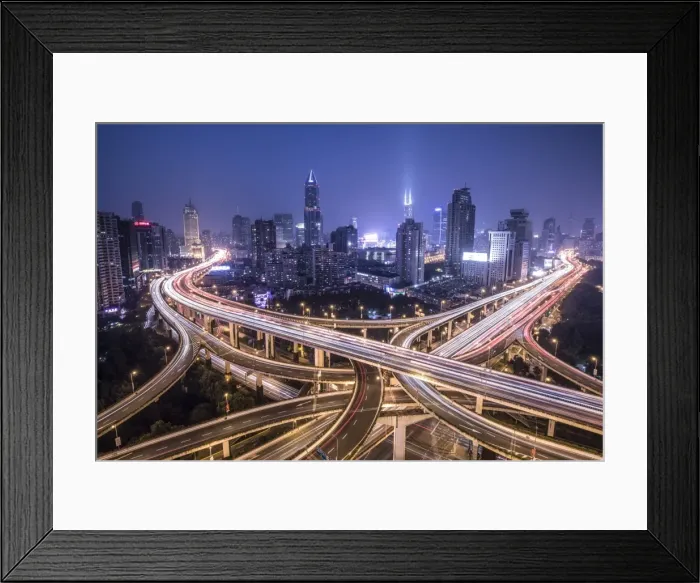 Framed Print : Elevated highway in the centre of Shanghai, China