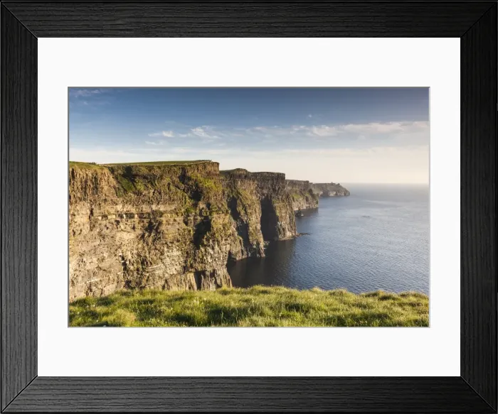 Framed Print : Ireland, County Clare, Cliffs of Moher, 200 meter high cliffs, dusk Framed Print : Ireland, County Clare, Cliffs of Moher, 200 meter high cliffs, dusk